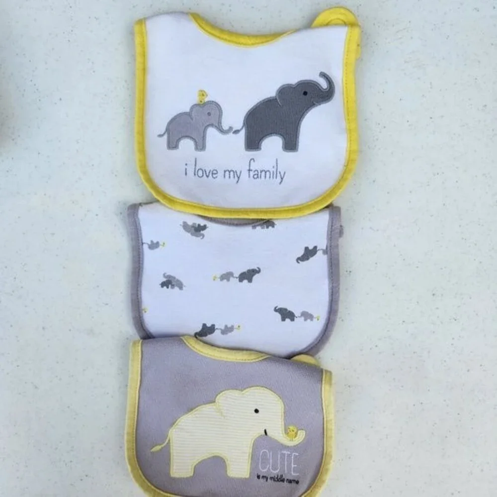 Gymboree Gender Neutral Elephant Sleeper & Bib Bundle - 0-3 months